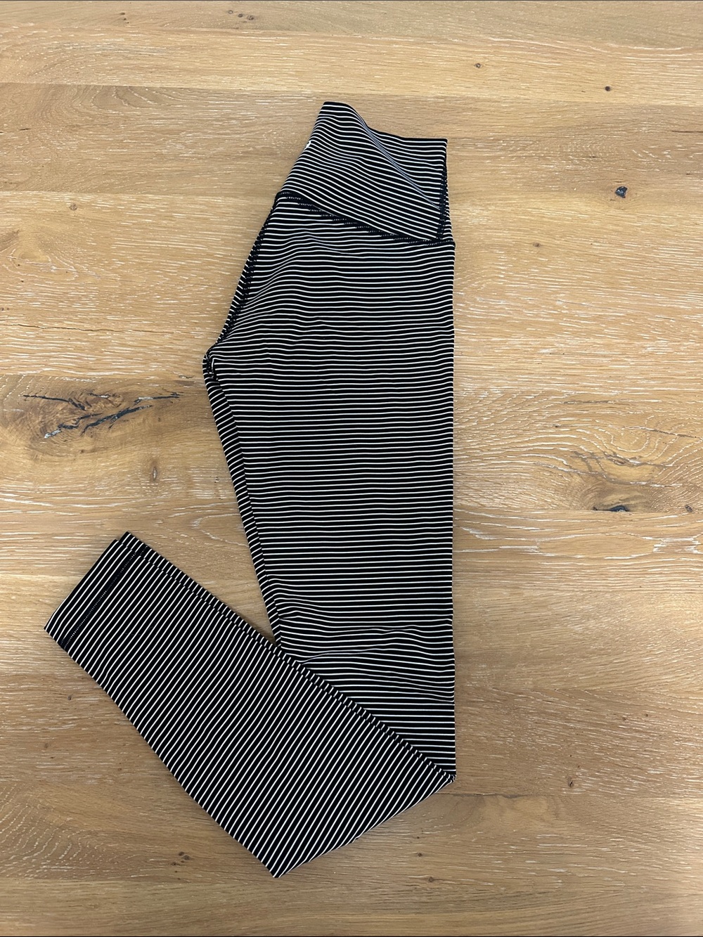 Lululemon size 4 leggings. 28” inseam. Black and white stripe